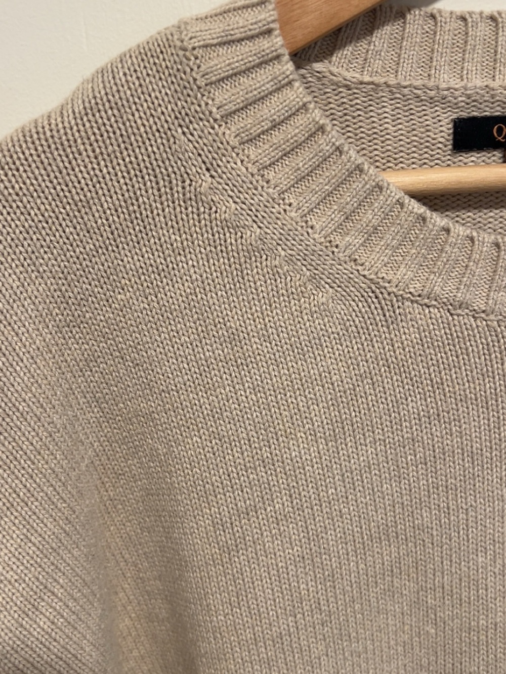 Quince Beige Crewneck Sweater - Soft Rib Knit - Picture 4 of 5